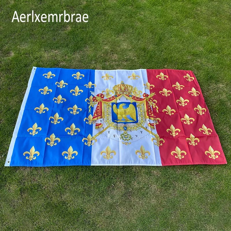 Aerlxemrbrae French Flag Royal Standard Napoleon France Flag 150X90CM Polyester Banner Custom Outdoor
