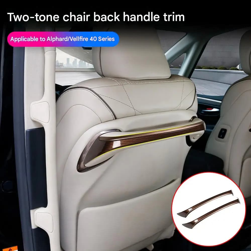 Car Seat Handle Trim for Toyota Alphard Vellfire 40 Series ABS Rose Gold Wood Grain Gloss Black Adhesive Rear Chair Decoration