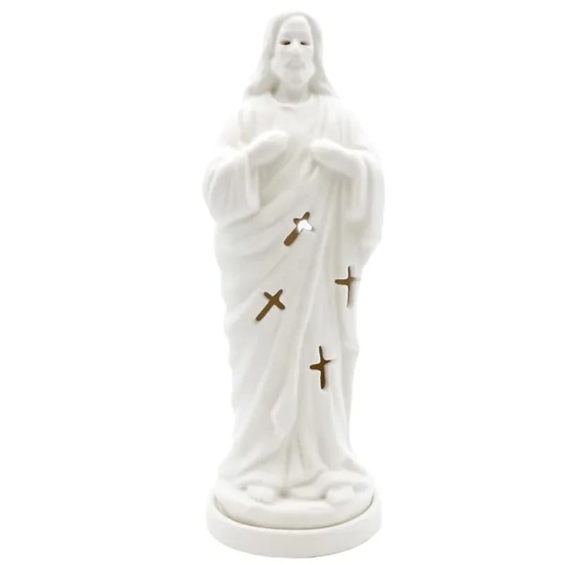 Handmade high-quality ceramic religious matte white glaze ceramic Jesus incense burner
