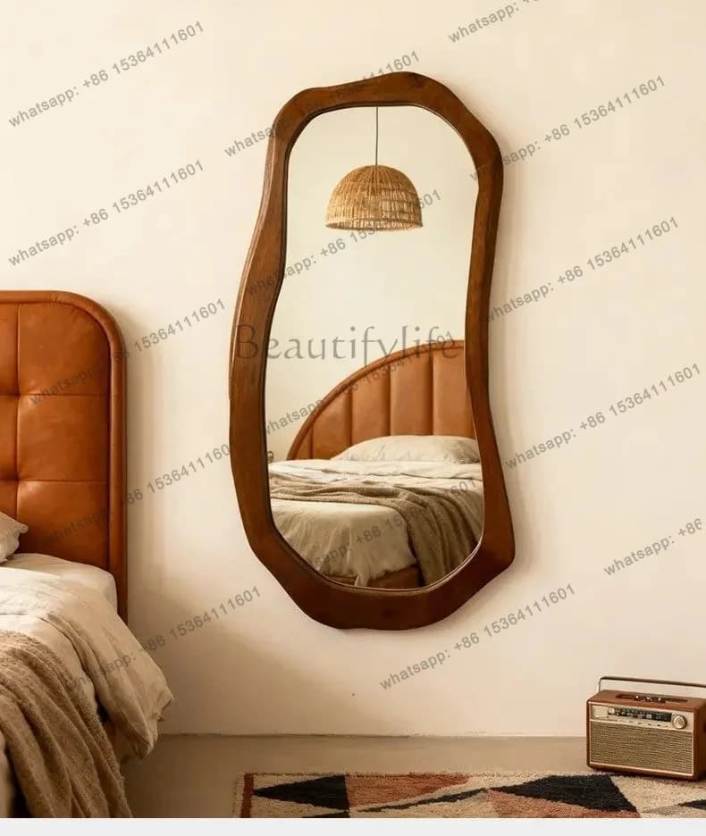 YJ American medieval fitting mirror wall hanging irregular household bedroom French special-shaped wall hanging fashion art