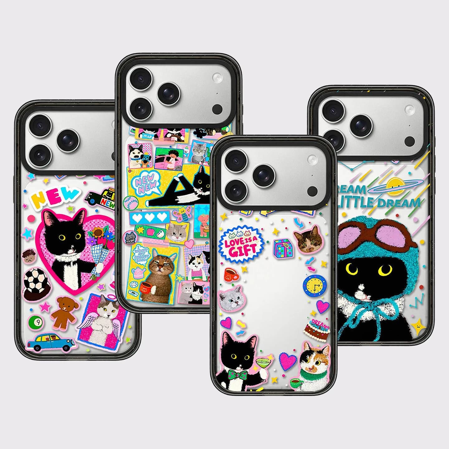 Cartoon Cat Little Dream Impact Black Border Magnetic Cover for IPhone 12 13 14 15 16 17 Pro Max Case for IPhone 17 Air
