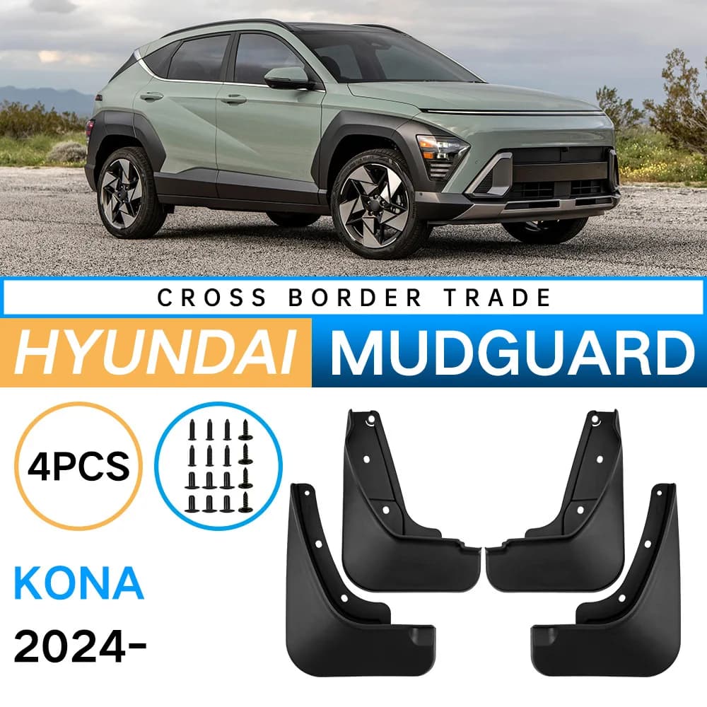 MudFlaps for Hyundai KONA 2024 Hybrid Mudguards Mud Flaps Splash Guards Front Rear Wheels Fender Car Accessories 4Pcs