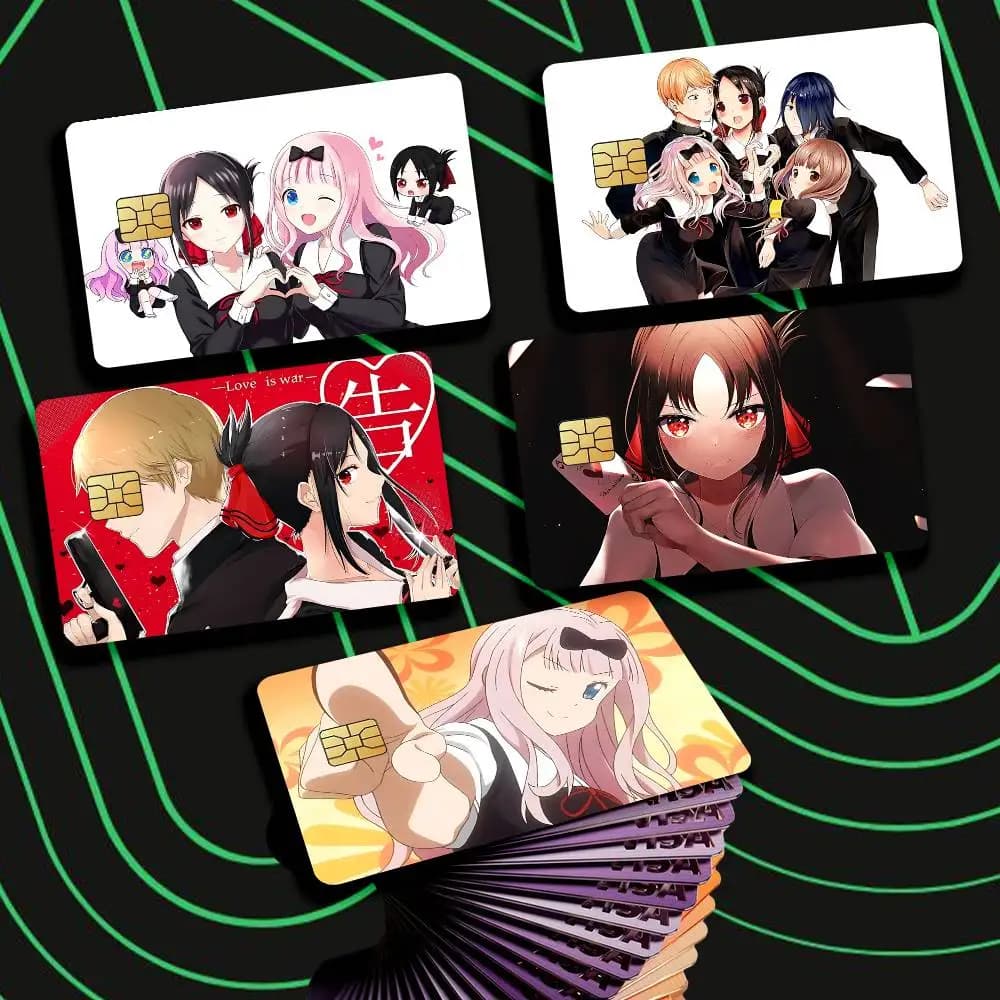 Love is W-War Kaguya S-Shinomiya Card Stickers for Bank Access Protective Waterproof Film Cover Sticker Gift