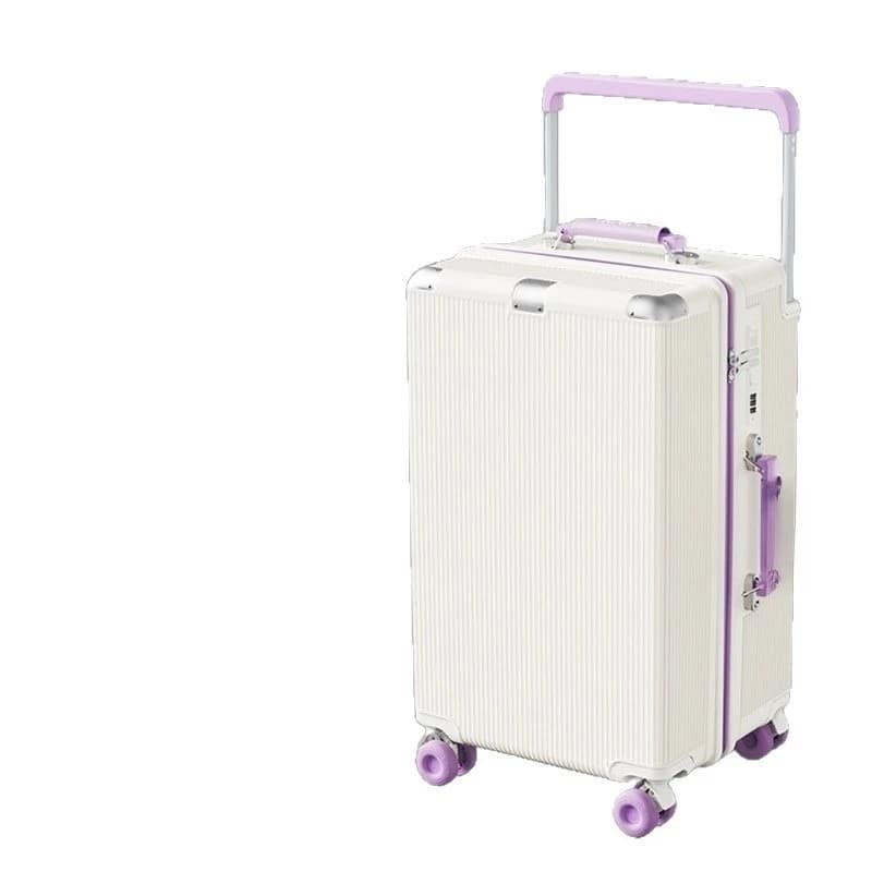 High-end suitcase Wide tie rod shock absorption brake silent wheel large capacity suitcase 20 inch boarding password case