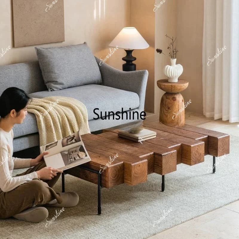 Retro solid wood coffee table B & B hotel guest tea tableT*