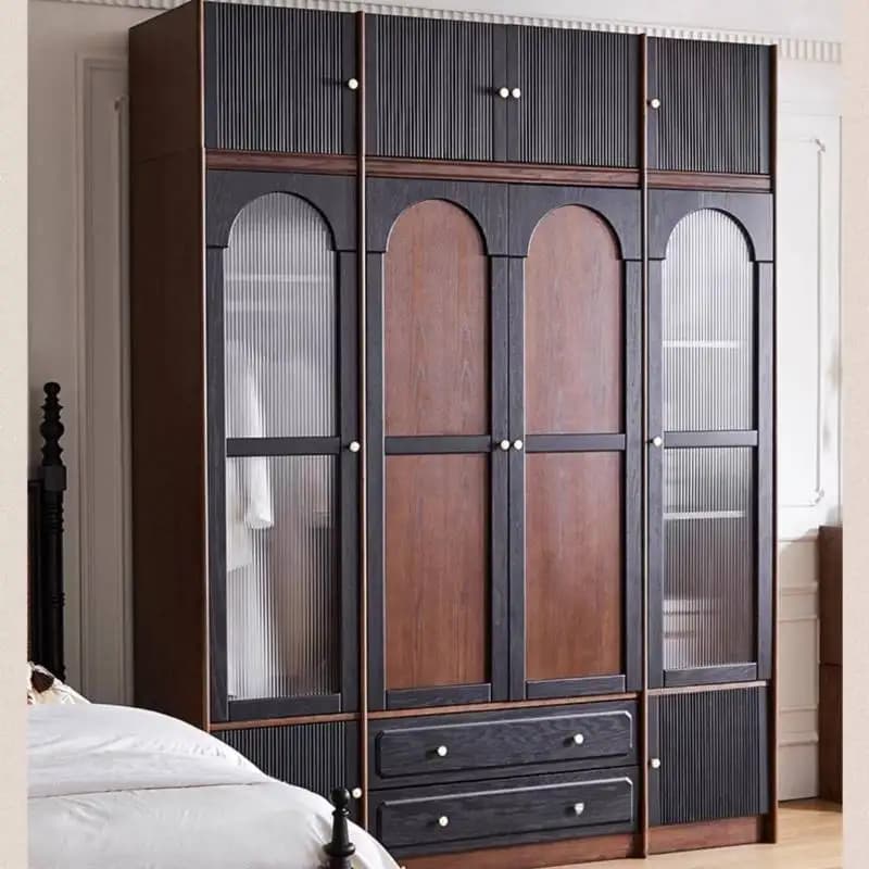 Design Nordic Organizer Wardrobes Vintage Luxury Wooden Display Closet Storage Adult Drawers Armadio Guardaroba Furniture Home
