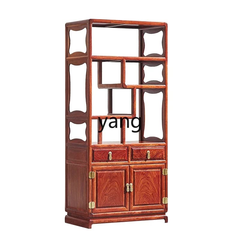 LH mahogany small bogu frame hedgehog red sandalwood rosewood new Chinese tea display cabinet