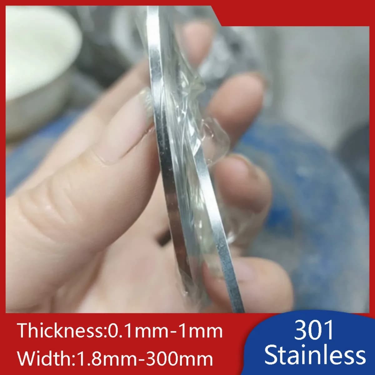 Stainless Steel Strip Metal Strapping Foil Rolls Ultra-thin 0.1mm-1mm Flat Panel Band 1.8mm-300mm Width