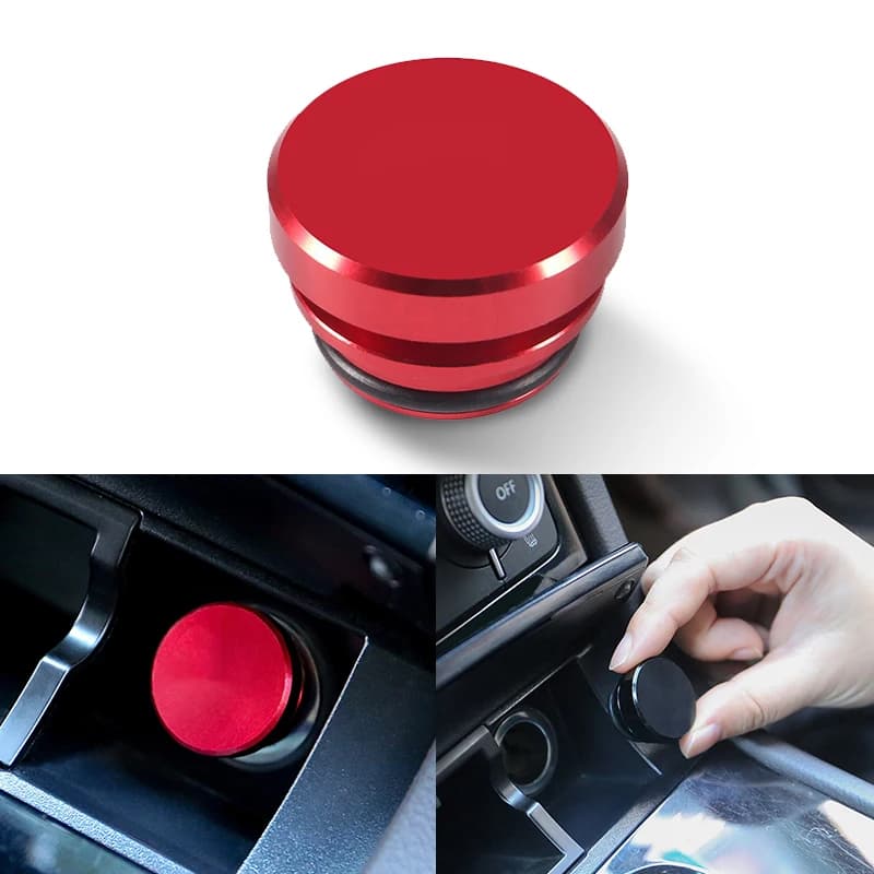 Universal Car Cigarette Lighter Socket Cover Alloy Dust‑Proof Stopper Anti‑Short‑Circuit Protection Plug Auto Interior Accessory