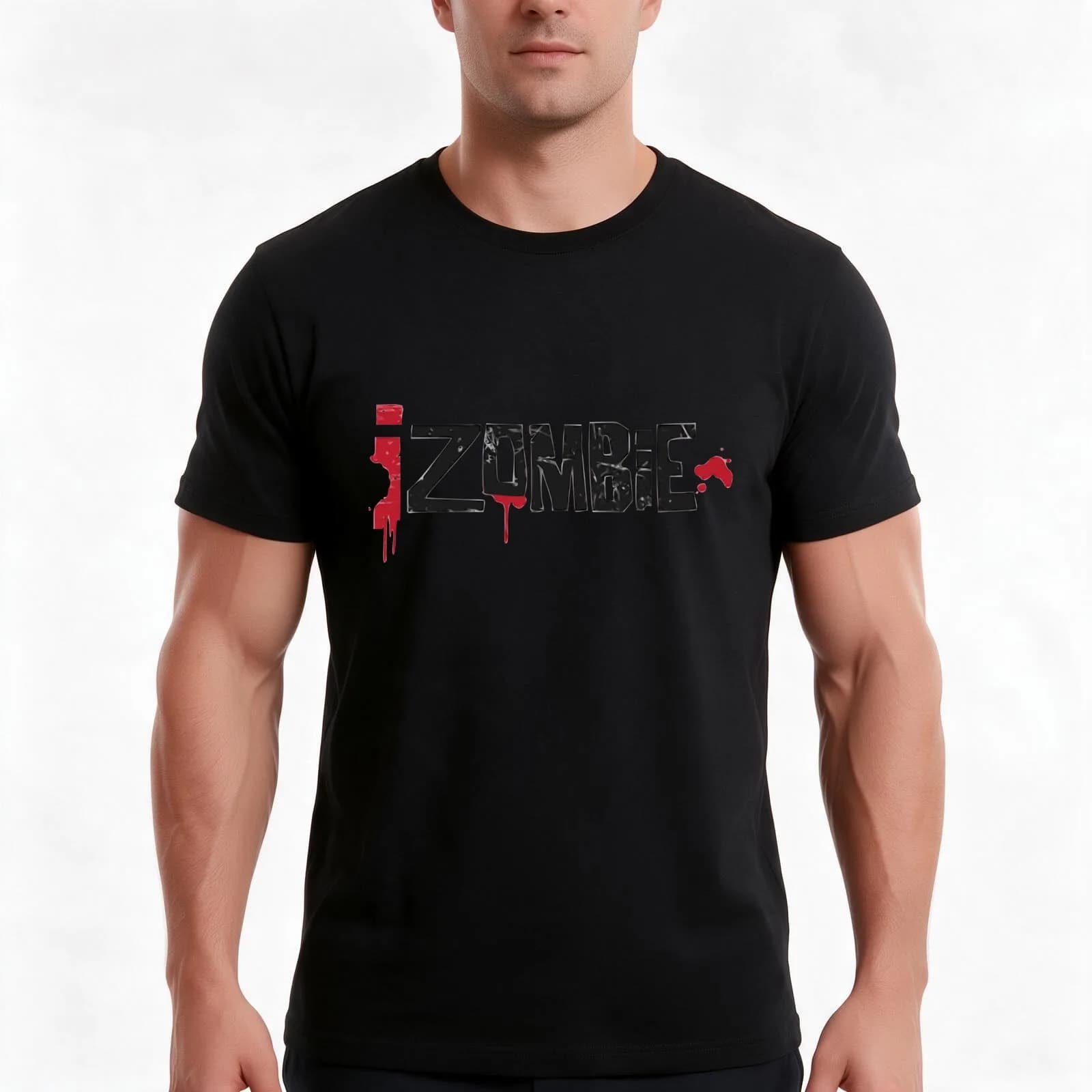 iZombie logo T-Shirt, Summer Casual Cotton Tee, Oversized Streetwear Tops, Vintage Graphic Print, Loose Fit Short Sleeve