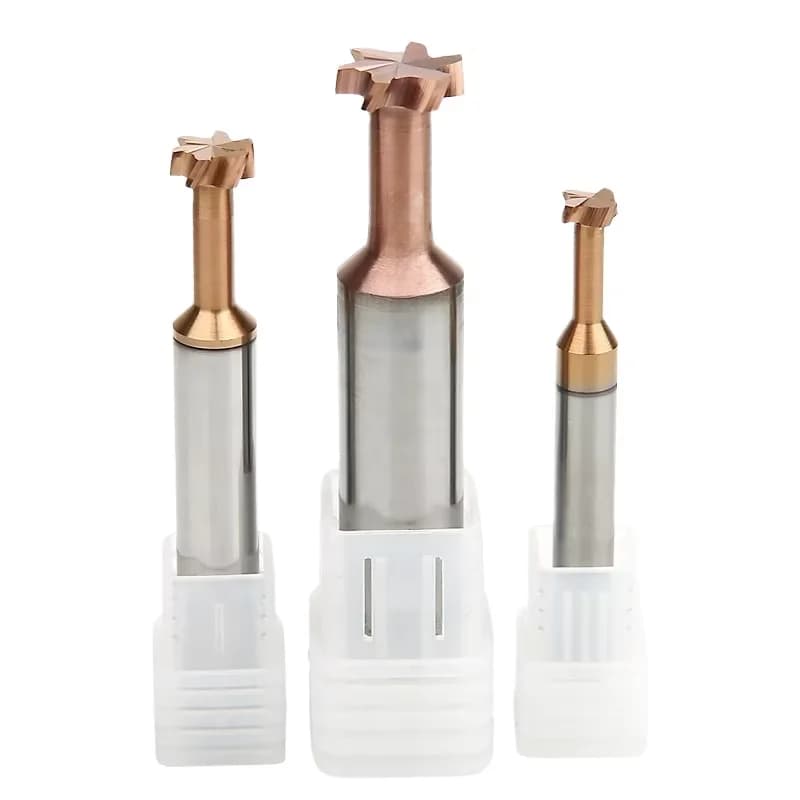 10pcs HRC55 T-Slot End Milling Cutter - Tungsten Carbide CNC Metal Cutting Tool