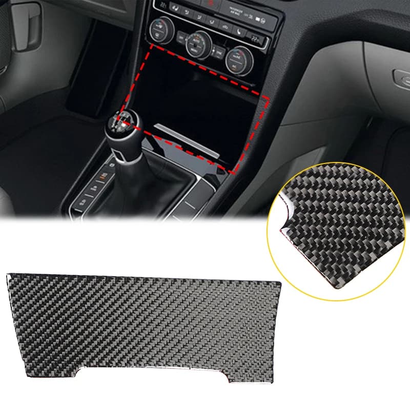 1piece set Soft Carbon Fiber For Volkswagen Golf 7 Gti Mk7 2013-2019 Car Cigarette Lighter Panel Decoration Sticker Accessories