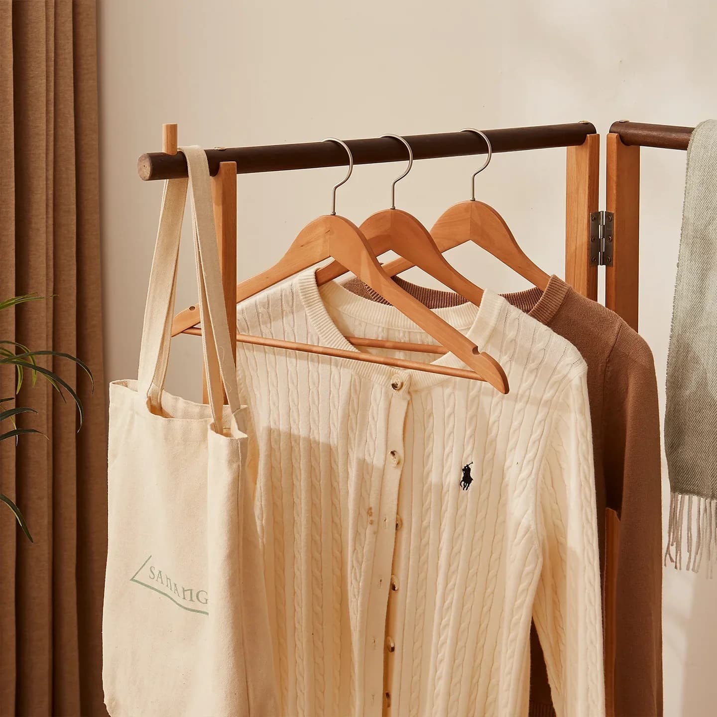 DSA corner coat rack triangular folding floor hanger apartment bedroom corner storage clothes rack