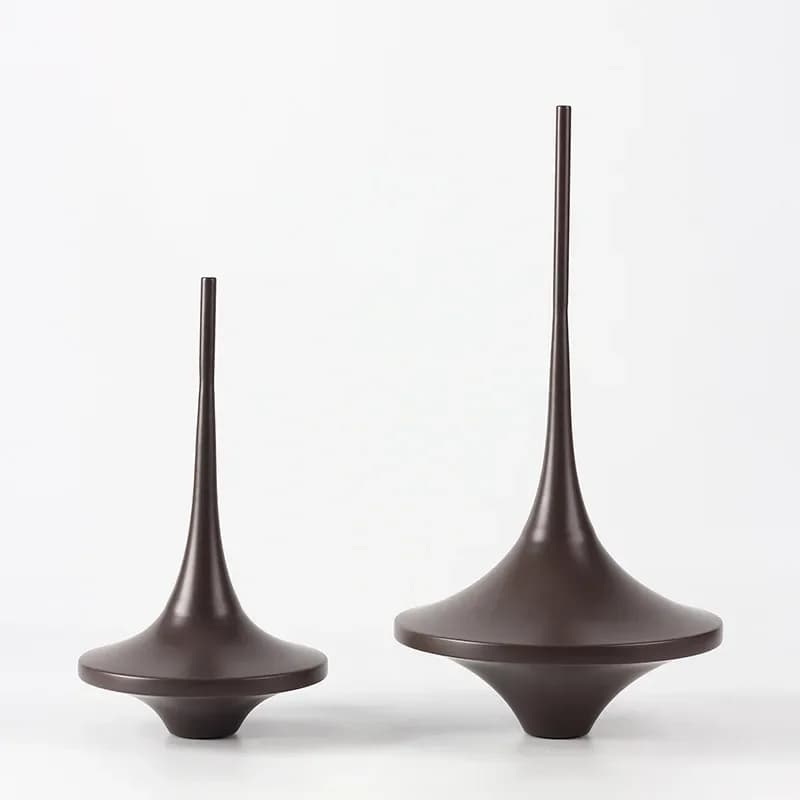 Metal Handicraft Geometric Long Rod Top Spinning Top Roundness Metal Crafts Decorative Figurines Home Decoration Accessories