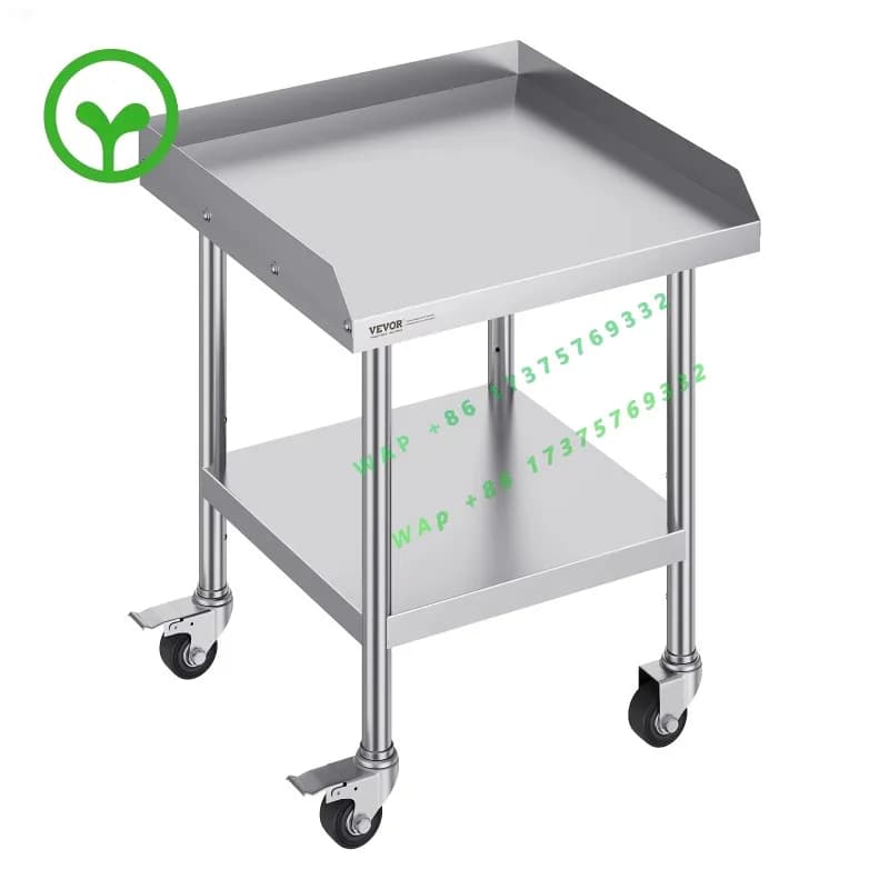 【Premium】SucceBuy Stainless Steel Work T le Commercial Food Prep Workt le with 4 Wheels Heavy   Prep Workt le for Restaurant Hom