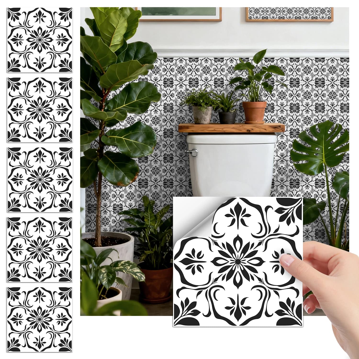 Stickers muraux bohème tuiles autocollantes décoration murale, cuisine, résistant à l'usure, décoration intérieure 36 pièces