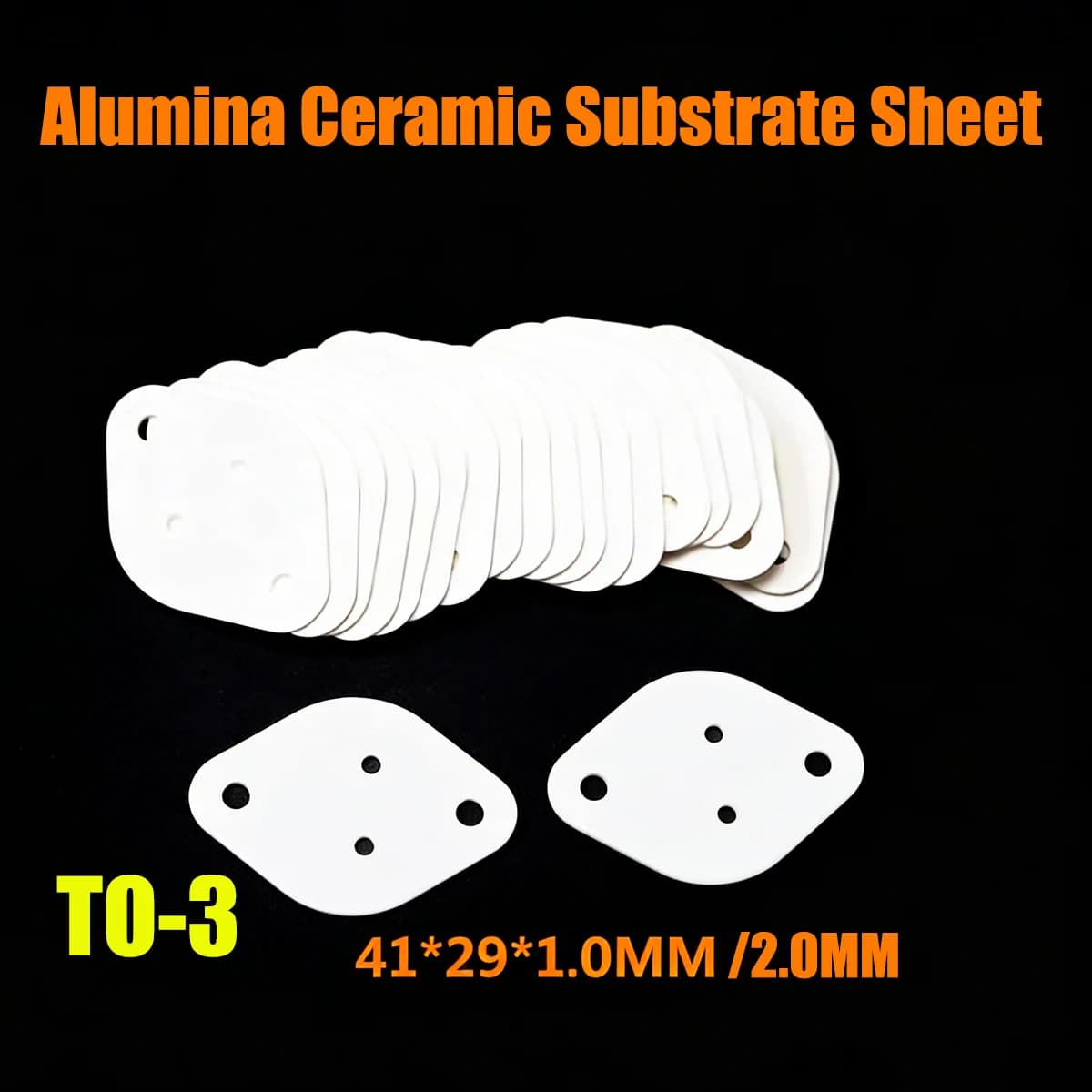 Ceramic Sheet TO-3 (41x29x1mm/2mm Thick) High Thermal Conductivity Elliptical Alumina Ceramic Sheet
