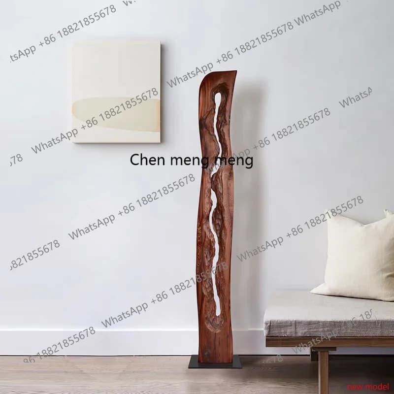 H178H178Solid wood sculpture floor-to-ceiling ornaments restaurant restaurant sales office soft decoration vertical entrance art