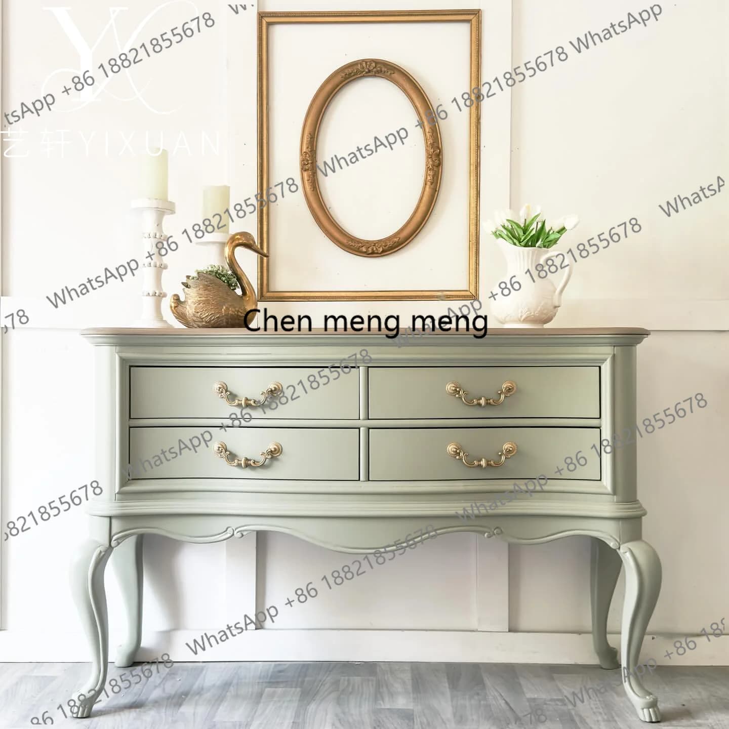French solid wood dining side cabinet American modern simple living room home entrance locker custom furniture