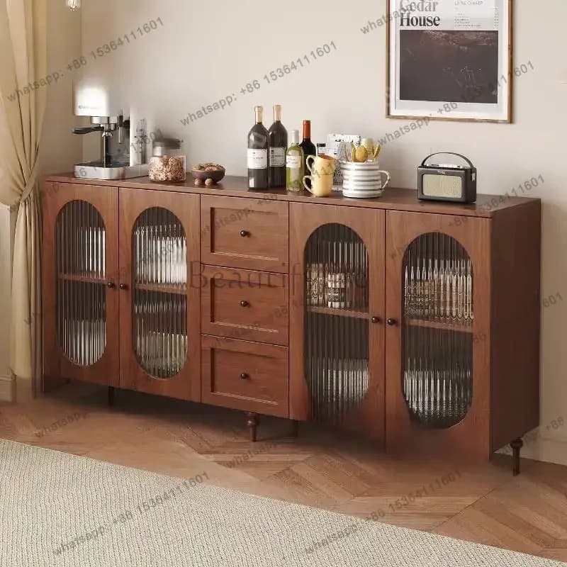 LJY Cupboard Organizers Living Room Cabinets Walnut Nordic Modern Living Room Cabinets Glass Luxury Woonkamerkasten Home Furnitu