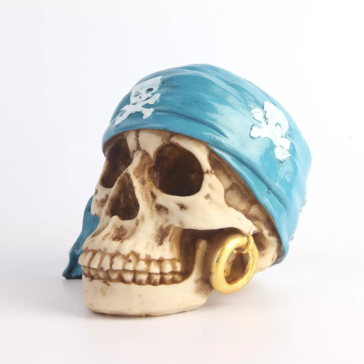 Resin Skull Head Ornament Human Skeleton Skull Head Crafts Desk Ornament Home Decoration Halloween Party Decor