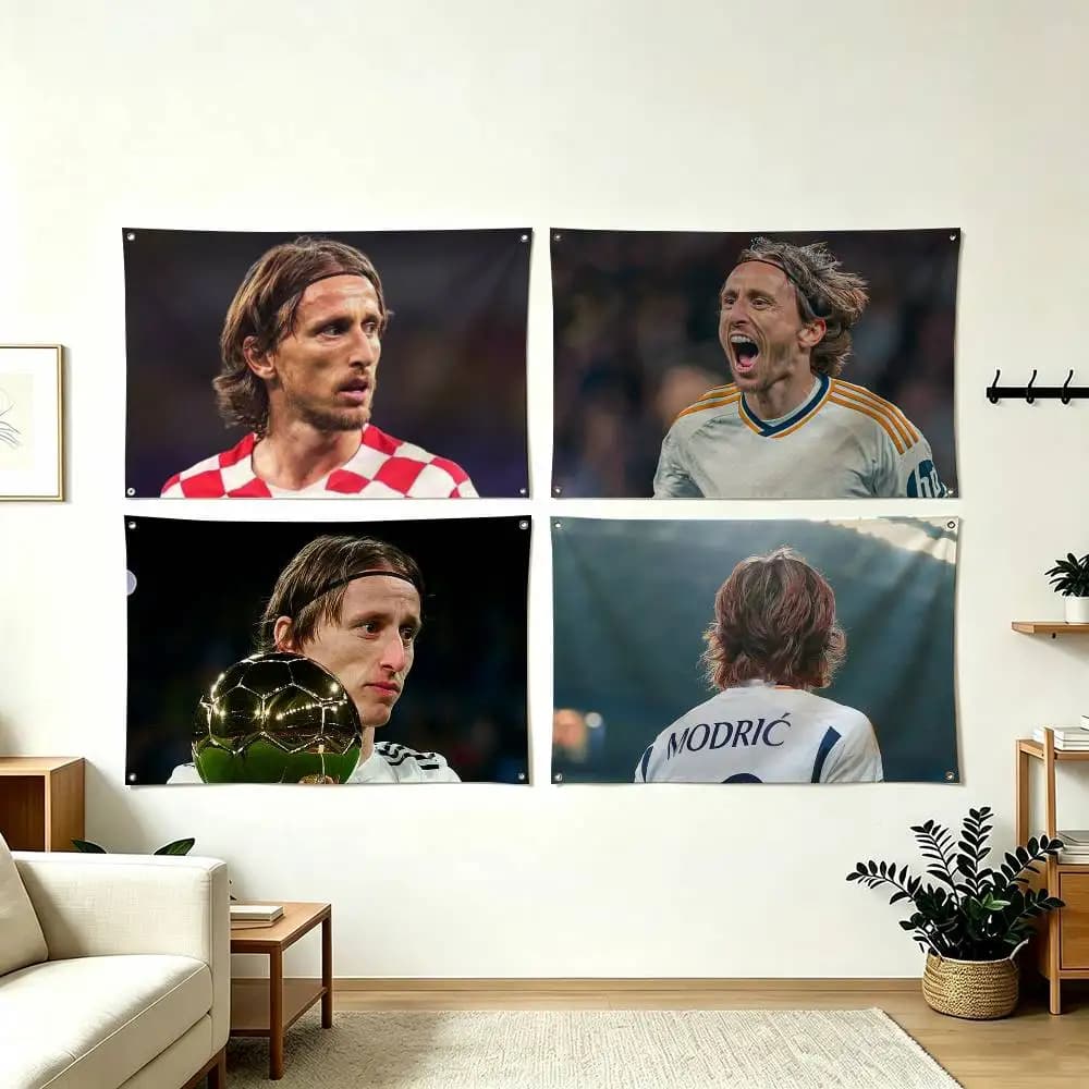 L-Luka Modric Football Player Flags Wall Hanging Tapestry Outdoor Garage Room Decorative flag Background Blanket