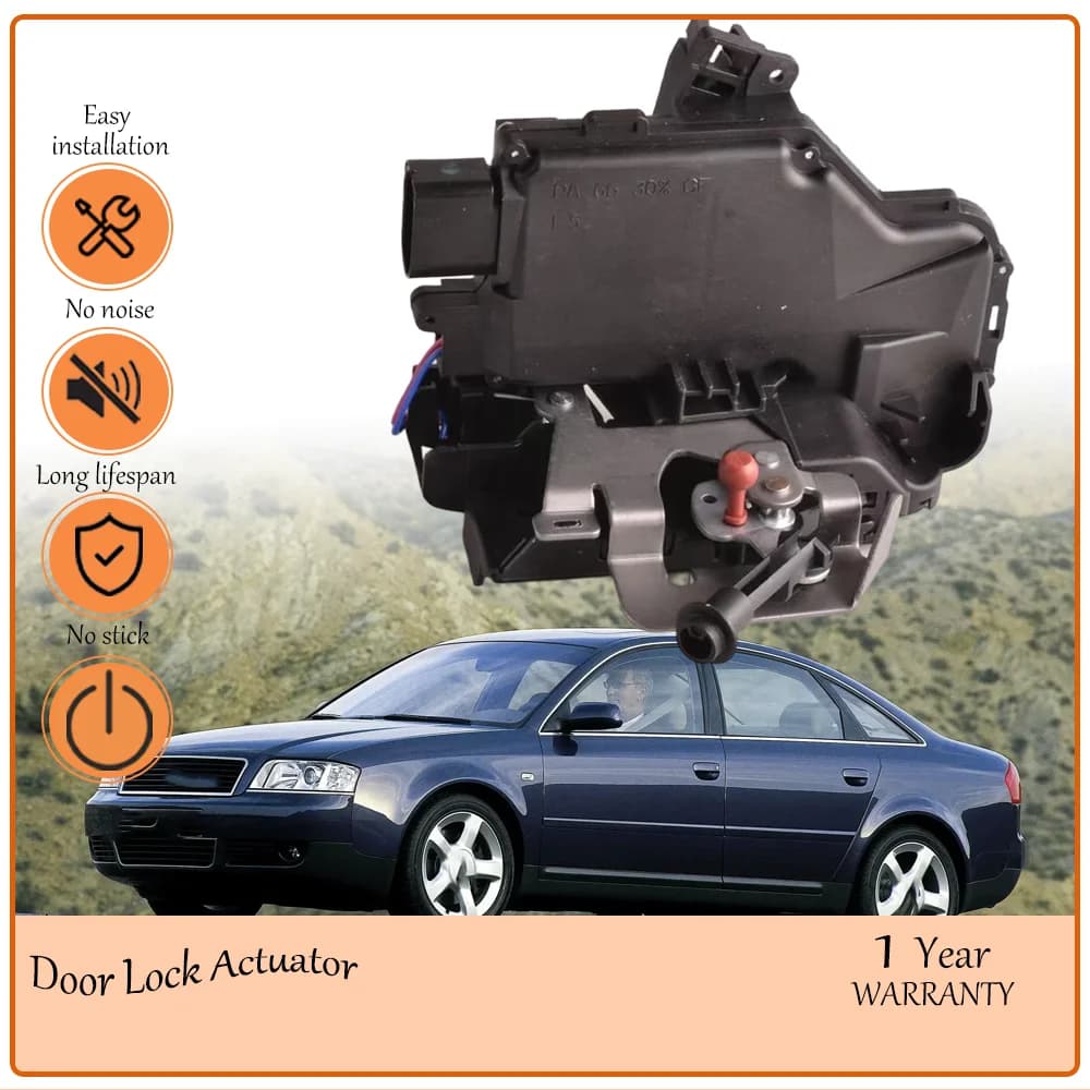 Right Steering Wheel Front Left Right Door Lock Assembly Fit Audi A6 C5, Corrosion-Proof Housing oem 4B2837015G 4B2837016G