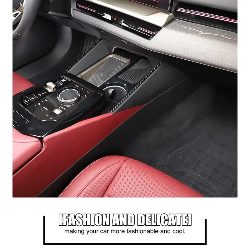 For BMW 5 Series G60 2024+ Car Center Console Side Decorative Strip Soft Carbon Fiber  Interior Accessories
