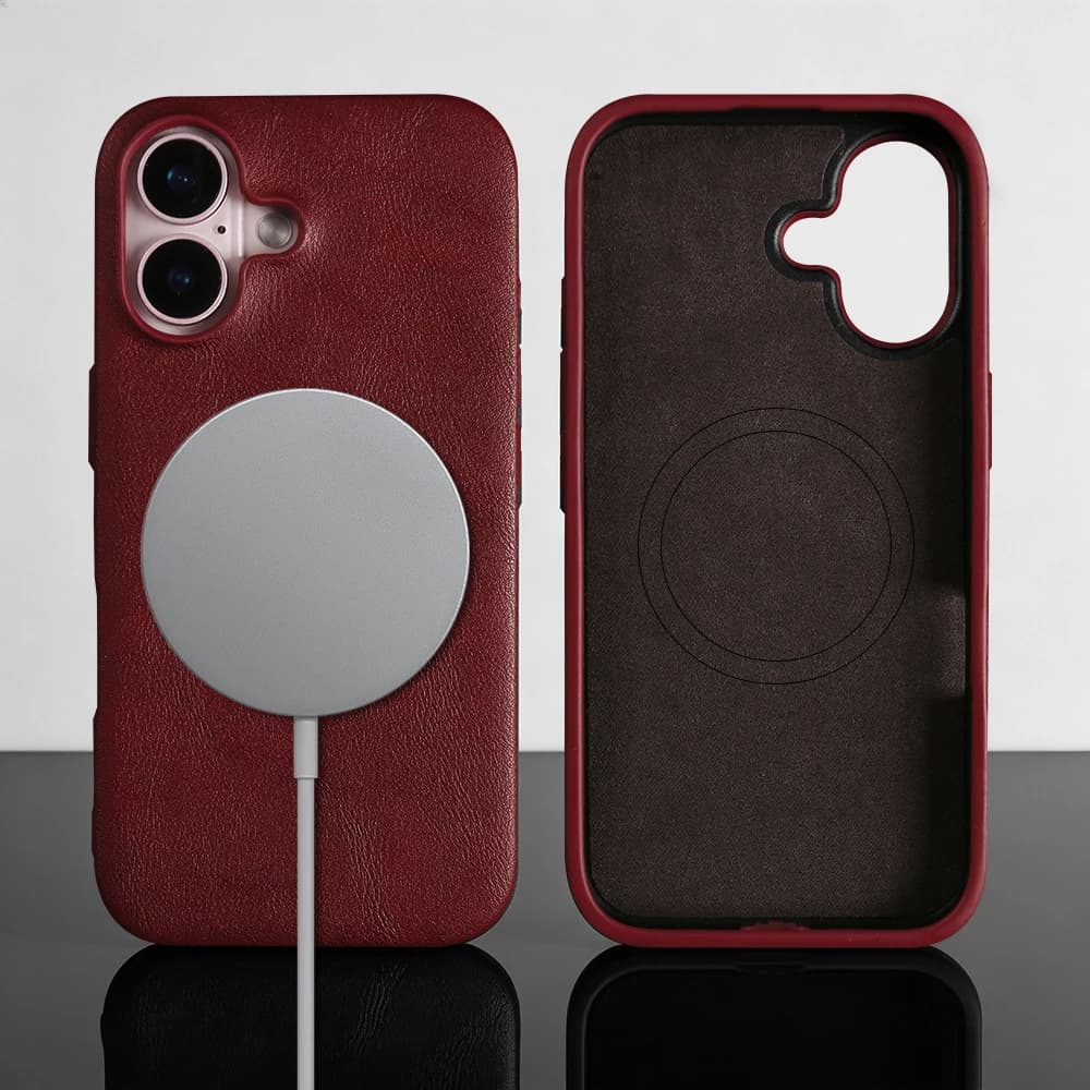 For Magsafe Calf Leather Case for iPhone 16 17 Air 17e 16e 15Pro 14 Plus 13 Mini 12 11 Pro Max Magnetic Phone Case Back Cover