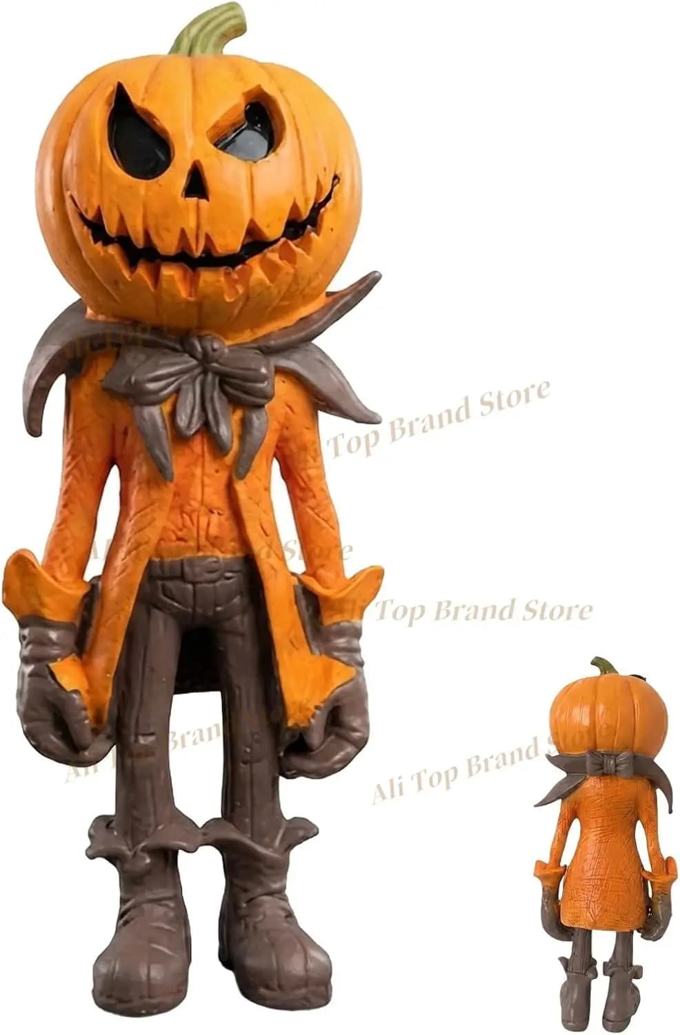 Halloween Pumpkin Man Figurine,Spooky Jack O' Lantern Figurine Tabletop Decoration, Fall Home Party Decor for Shelves, Mantels