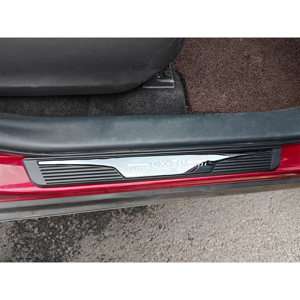 Car For Mazda CX-70 Door Sill Protector Threshold Trim Auto Parts Scuff Plate Pedal Styling Stickers Accessories cx70 2025