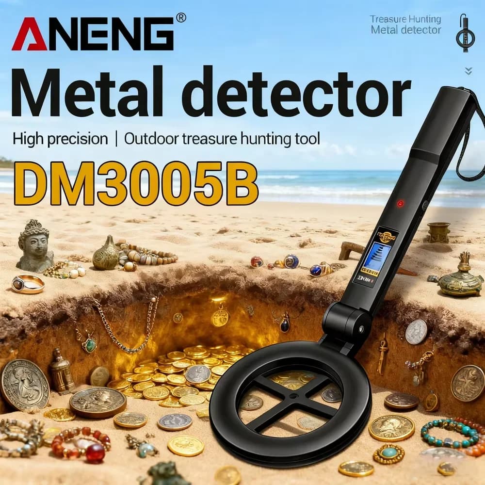 Metal Detector Handheld Beep Vibration Alarm ANENG DM3005B Airport Security  Wall Circuit Check Gold Treasure Hunting Tool