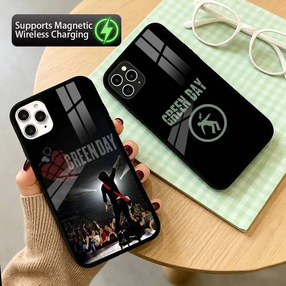 G-Green Day Band  Phone Case For iPhone17,16,15,14,13,12,11 Plus,Pro Supports Magnetic Wireless Charging