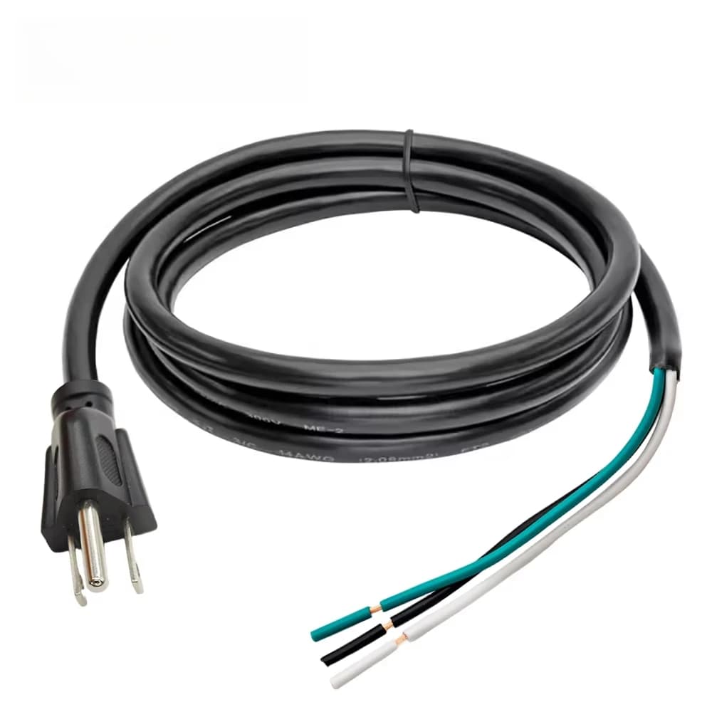 2pcs NEMA 5-15P USA Power Cord 18 AWG Stripped Ac Power Cord 3 Prong SJT SVT SPT-3 UL 3Pin Plug to Stripped Power Extension Cord
