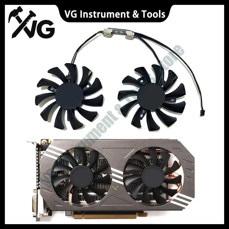 NEW For GA81S2U GA91S2H 75MM GTX970 GPU Cooler Replacement Fan for ZOTAC GeForce GTX 970 4 GB Dual Video Card Cooling Fan
