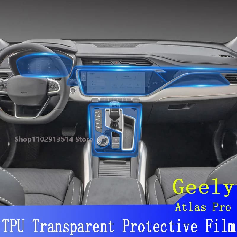 For Geely Atlas Pro 2022 Car Accessories Interior Center Console Transparent Sticker TPU Protective Anti-scratch Repair Film