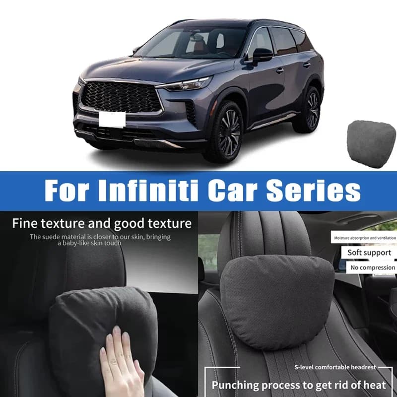 Top Quality Car Headrest Neck Support Seat Soft Neck Pillow Breathable For Infiniti Q50 Q60 Q70 QX50 QX55 QX60 QX80 FX G M I30