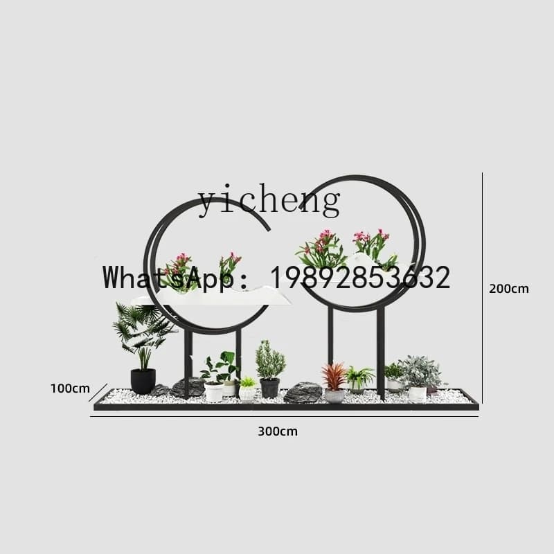 BJ Iron Art Flower Stand Lobby Beautification Decoration Ornament Hall Decoration Potted Plant Stand Partition Screen