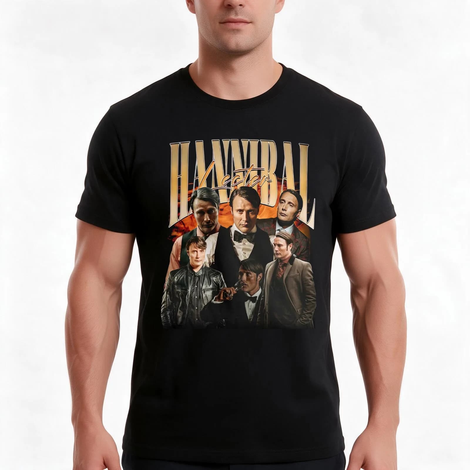 HANNIBAL LECTER Vintage T-Shirt, Summer Casual Cotton Tee, Oversized Streetwear Tops, Vintage Graphic Print, Unisex Men Women