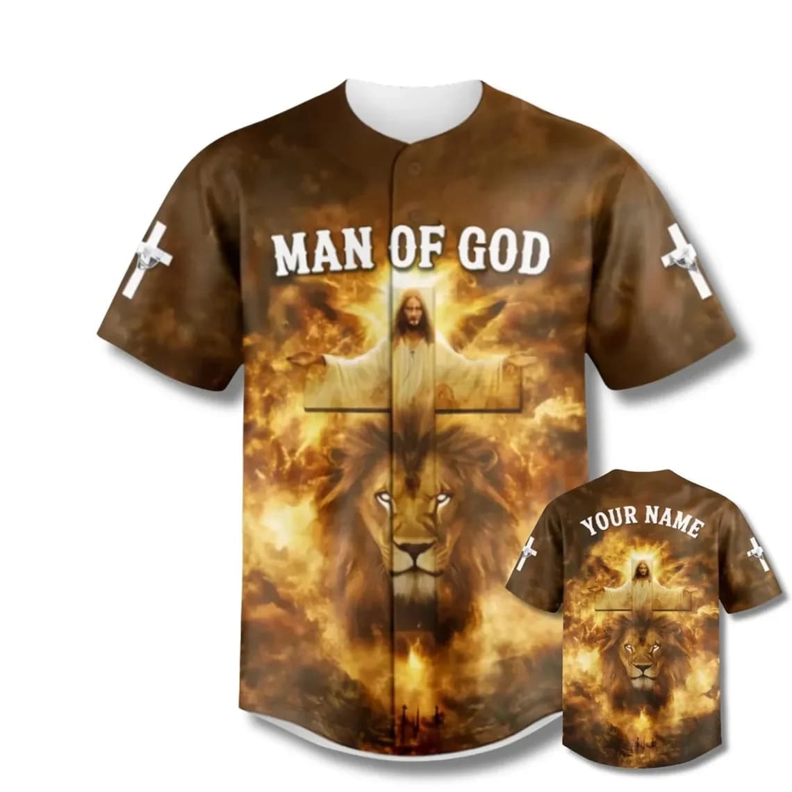 Personalized Christian Baseball Jersey – Jesus Lion Art, Man of God Unisex Shirt Women's For Men Casual Tops