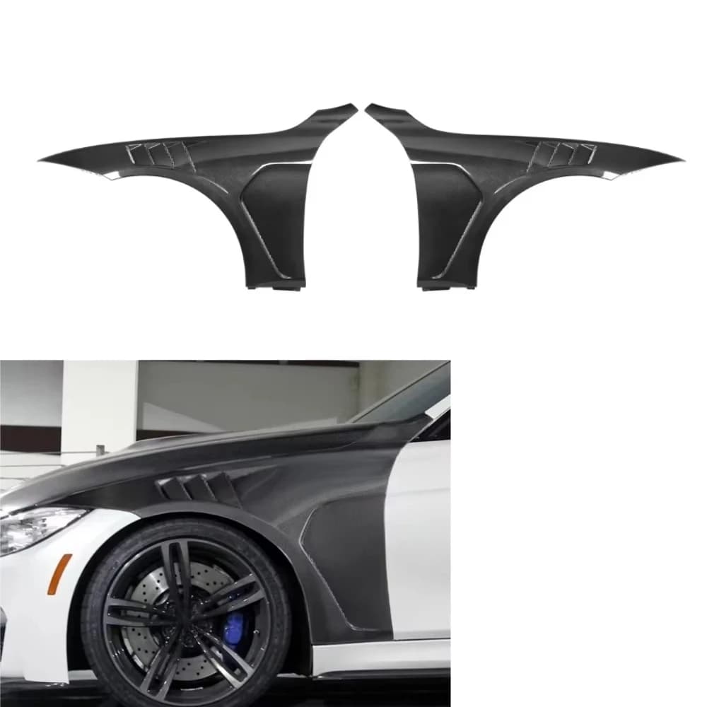 Real Carbon Fiber Front Side Fender Trims VE Style for  M4 F82 2013-2019 F82 Carbon Fiber Fender
