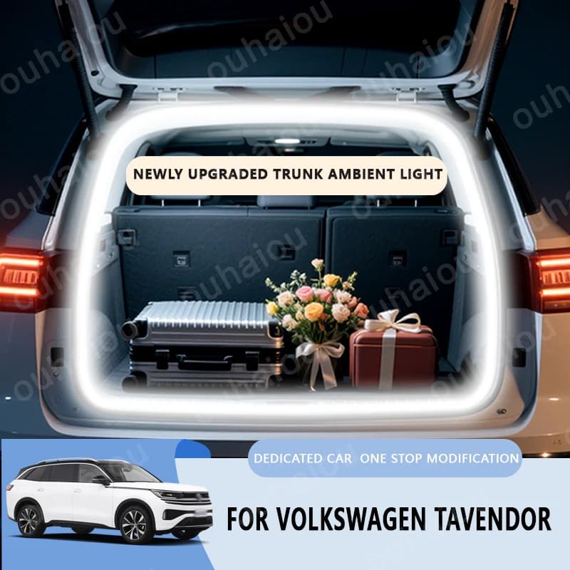 For Volkswagen Tavendor trunk light modification light Atmosphere lights White warm white Rear Trunk LED Light Bar