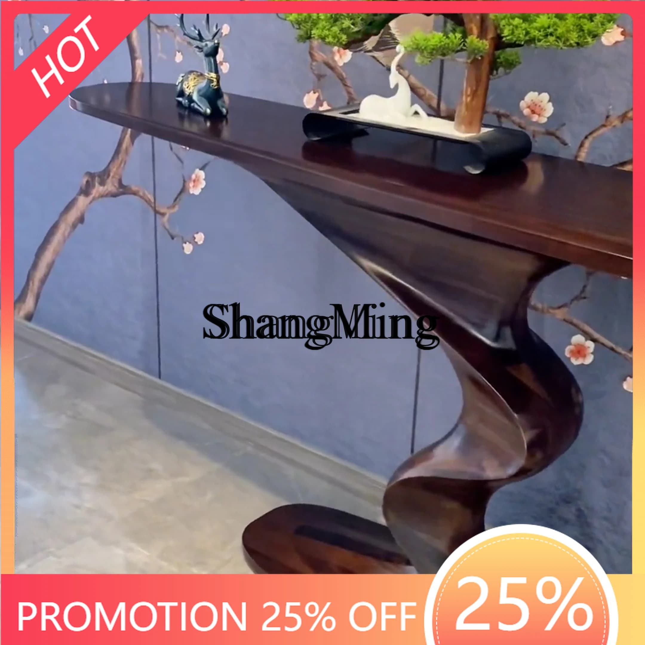 FG good-looking  new Chinese-style entrance table Solid wood entrance platform against the wall Simple living room