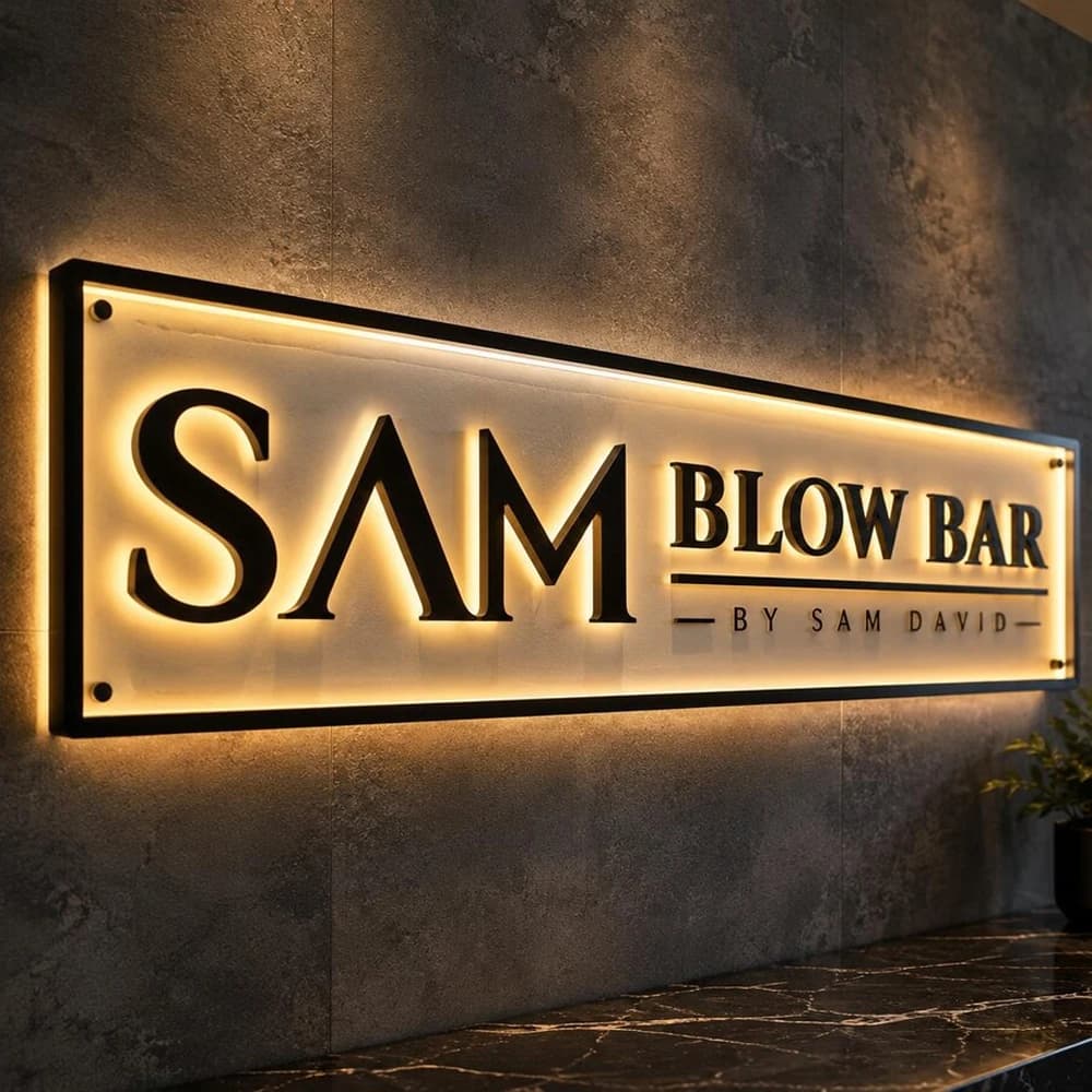 Large Custom Business Signage Metal Illuminated Sign Laser cut Metal Sign 3D Logo Signs for Company Salon Hotel Decor In/Outdoor