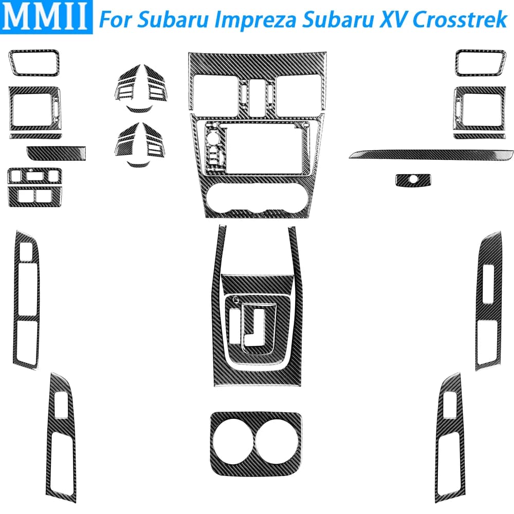 Carbon Fiber Car Accessories For Subaru Impreza XV Crosstrek 2012 2013 2014 Gear Panel Instrument Lift Cover Trim Sticker