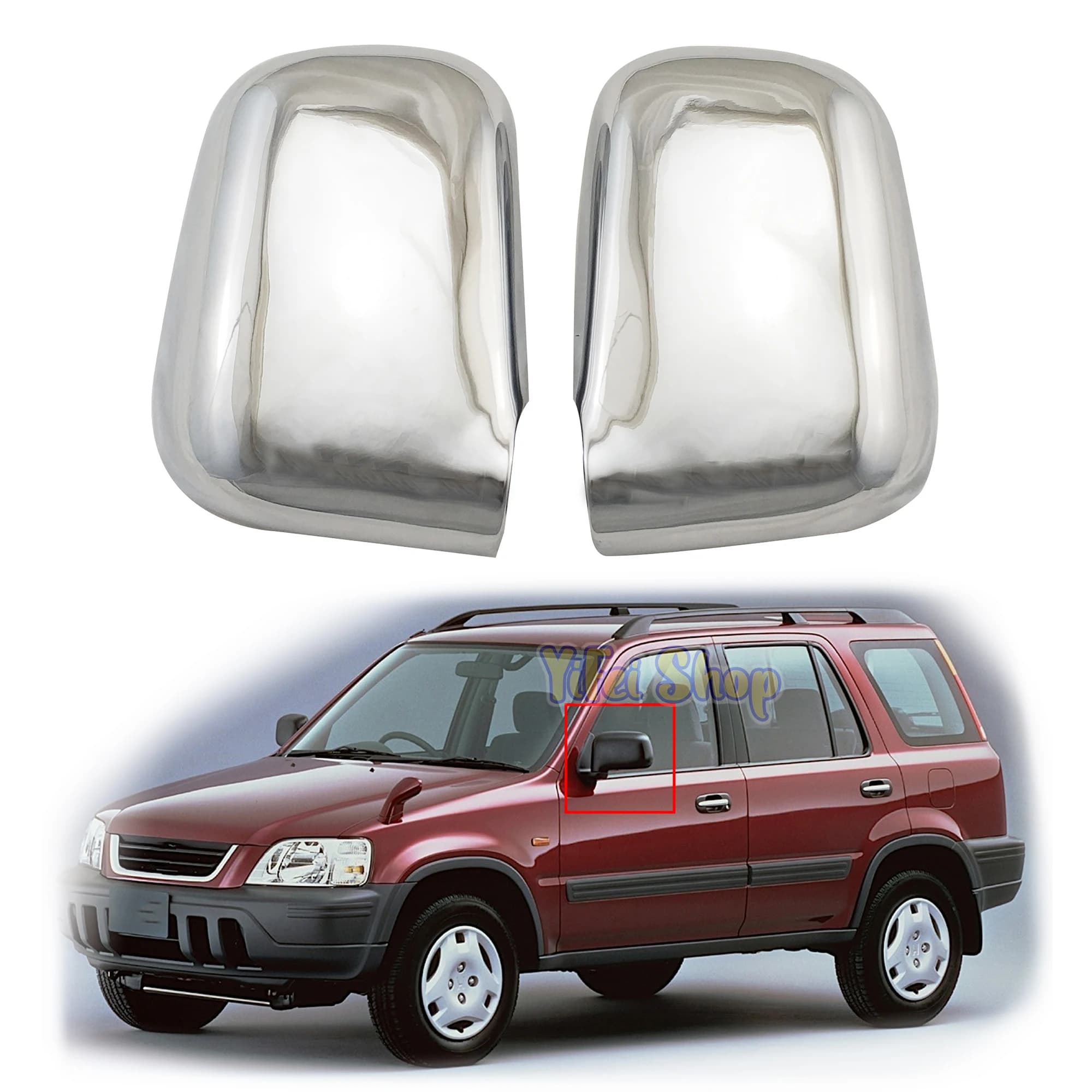 For Honda CR-V Crv 4WD 1996 1997 1998 1999 2000 2001 Car Chrome Rearview Accessories Plated Side Mirror Cover Trim Paste Style