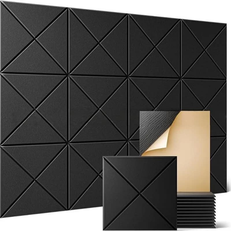 1PC Square Polyester Fiber Sound-absorbing Panel Felt Cutting Grooves Wall Sticker for Living Room Conference Room Decoration