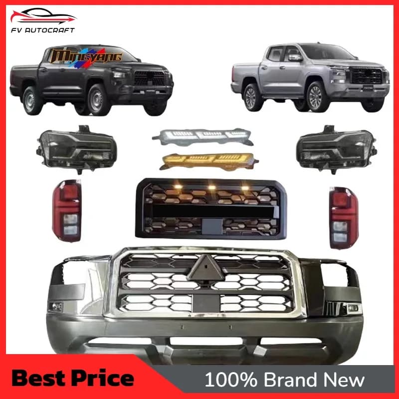【2026】New Arrival Car Bumpers Accessories Bodykit With Clips For Mitsubishi Triton L200 2024 Low To High SPEC Version Clip-on Bo