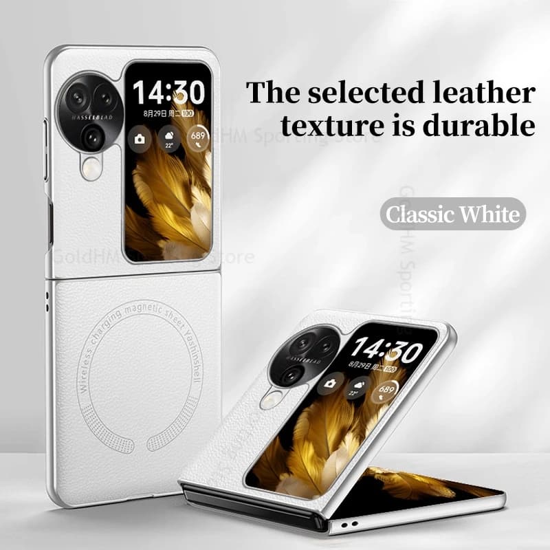 For OPPO Find N3 Flip 5G Wireless Charging For Magsafe Magnetic Case For Oppo Find N2 Flip PU Leather Magsafing Shockproof Cover