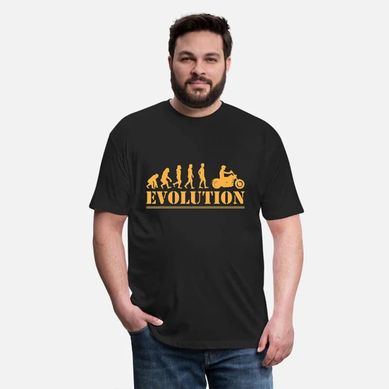 Evolution Motorcycle Funny Gift t shirt for men Cafe Racer Full Of Spee Graphic clothes 100% cotton printed tee All size  S-6XL
